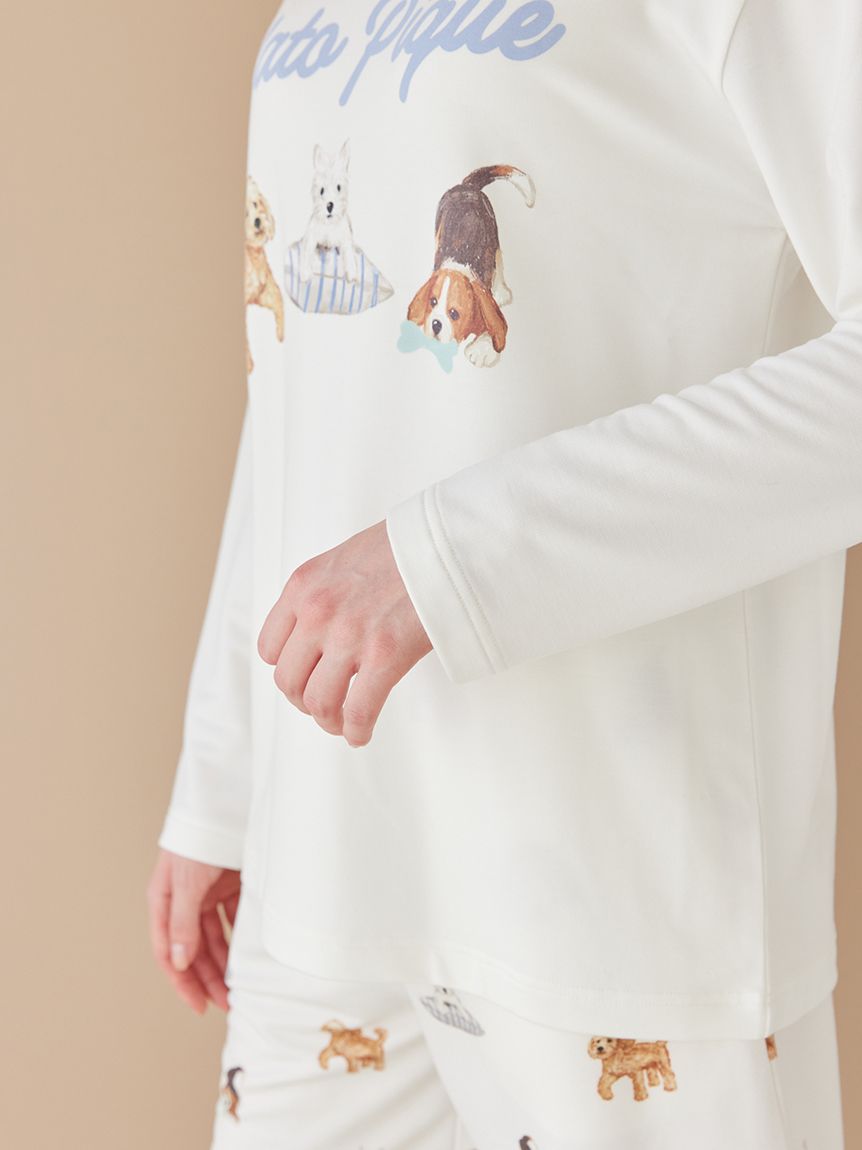 UNISEX】プレイフルDOGワンポイントロンT(トップス)｜ルームウェア