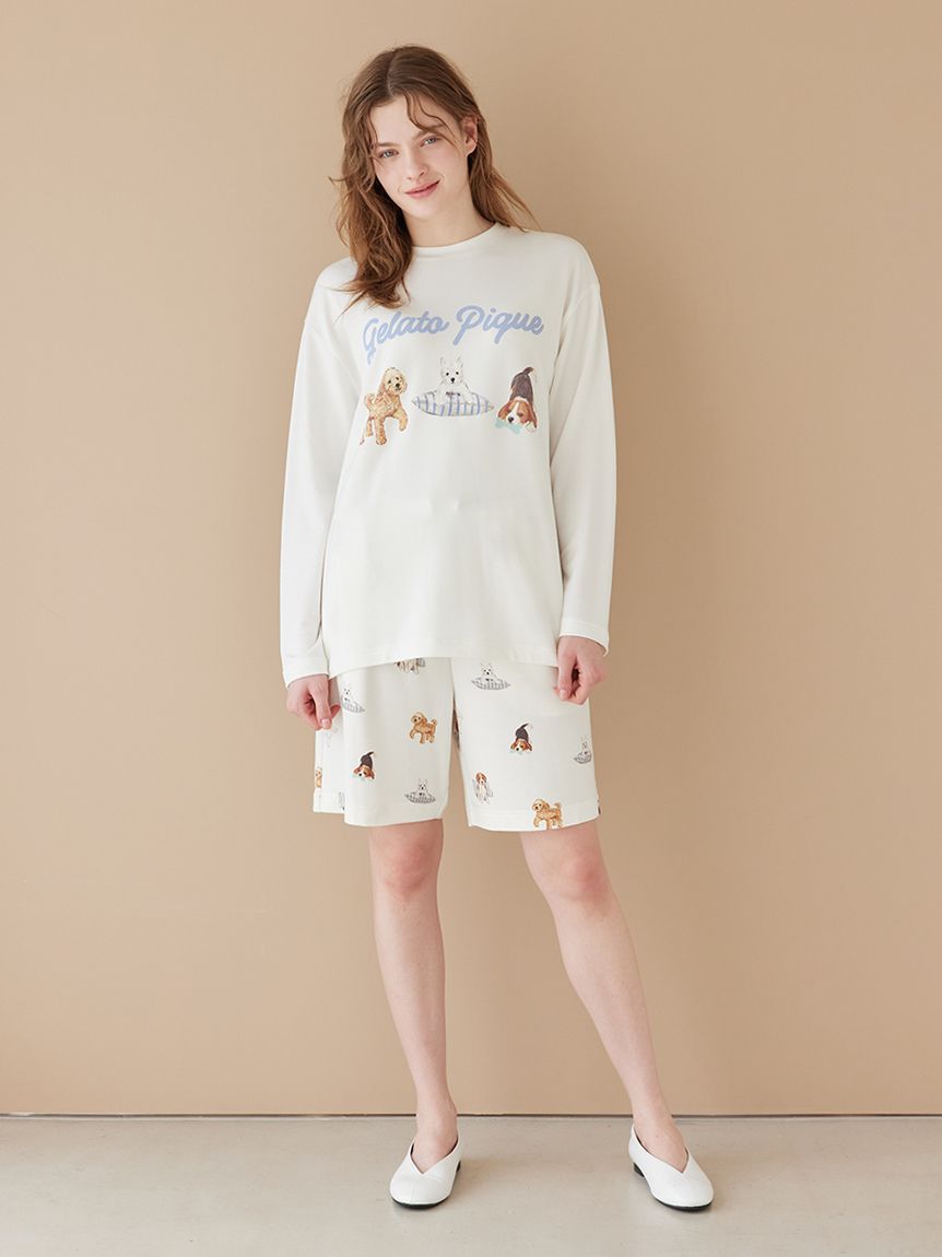 UNISEX】プレイフルDOGワンポイントロンT(トップス)｜ルームウェア