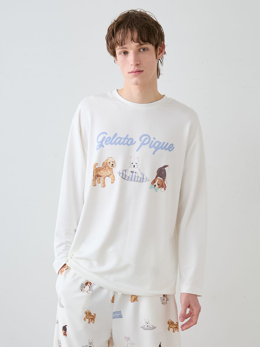 UNISEX】プレイフルDOGワンポイントロンT(トップス)｜ルームウェア