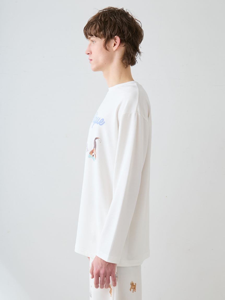 UNISEX】プレイフルDOGワンポイントロンT(トップス)｜ルームウェア