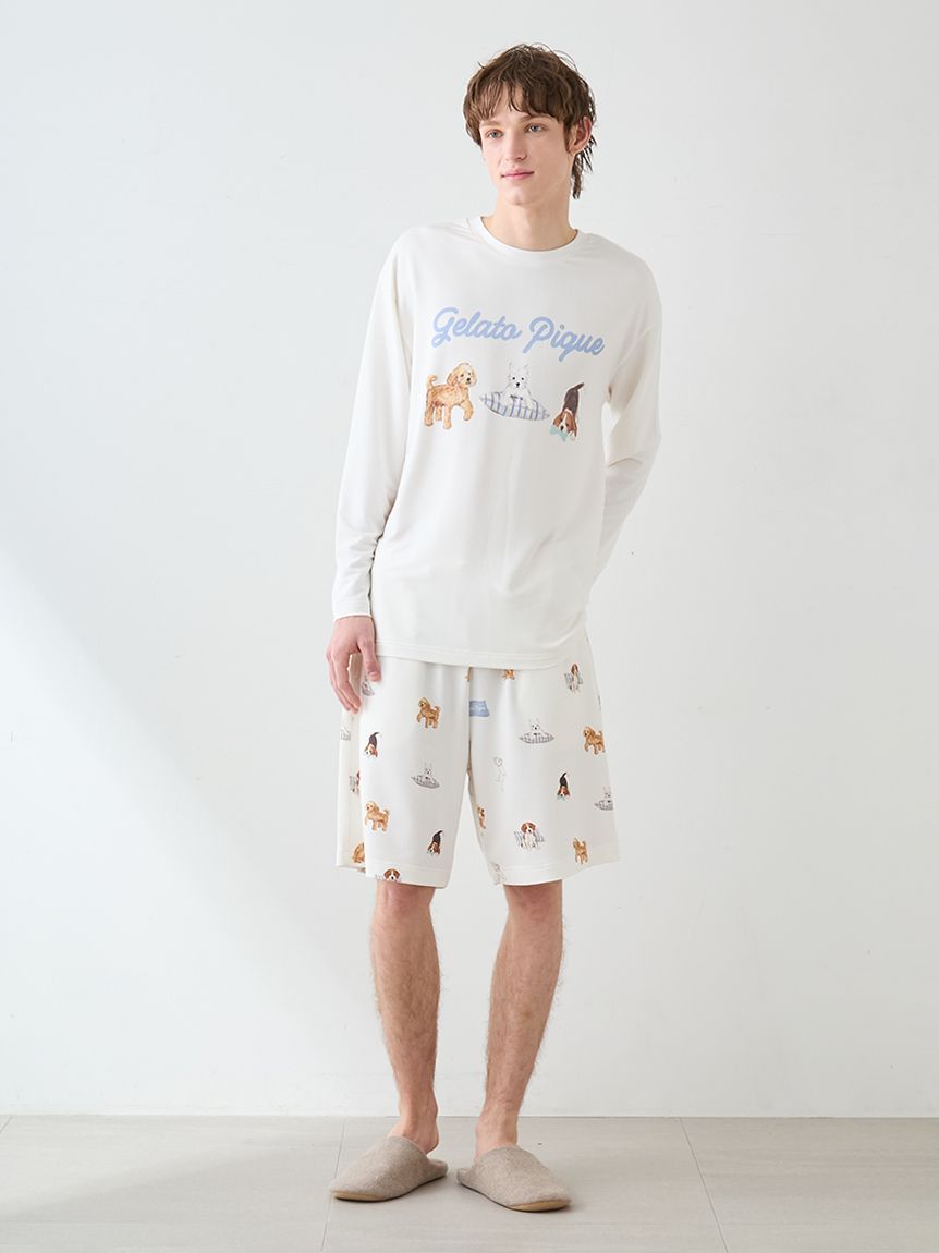 UNISEX】プレイフルDOGワンポイントロンT(トップス)｜ルームウェア