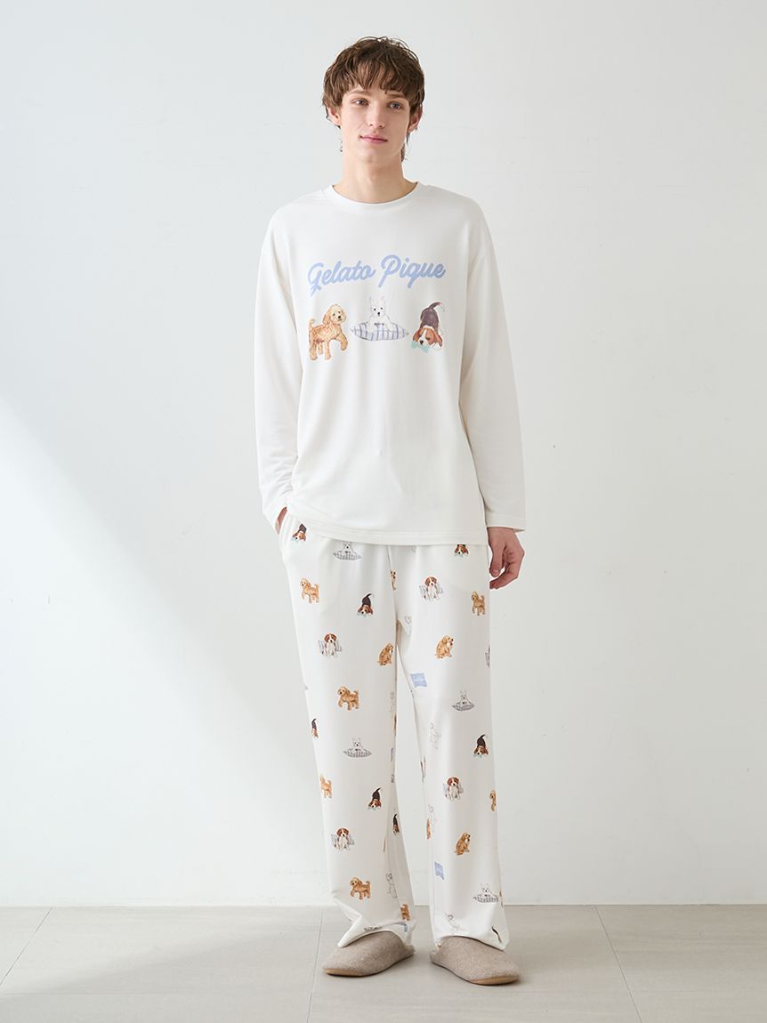 UNISEX】プレイフルDOGワンポイントロンT(トップス)｜ルームウェア