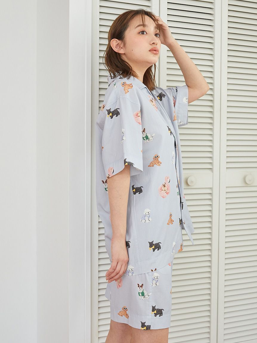 UNISEX】SUMMER DOG総柄ハーフパンツ(ボトムス)｜ルームウェア