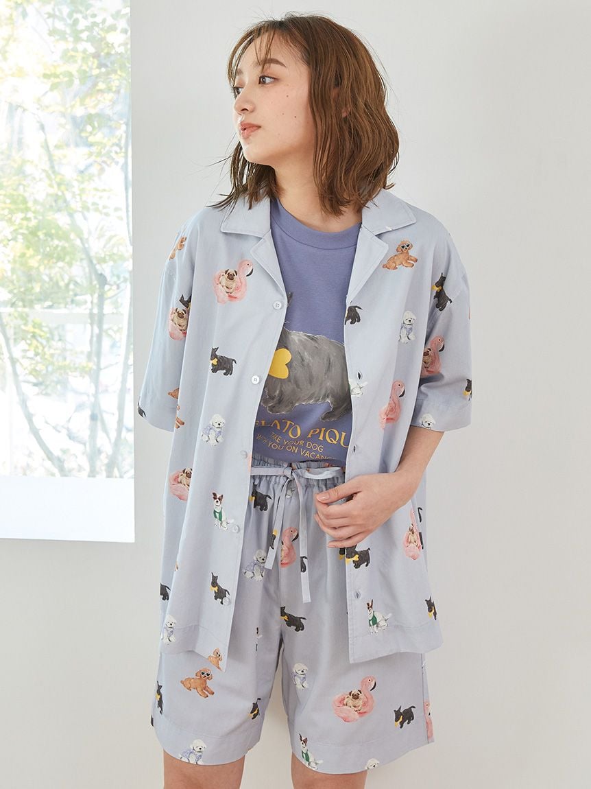 【新品﻿】ジェラートピケ SUMMERDOG 総柄 ハーフパンツ Tシャツ UNISEX】SUMMER DOG総柄ハーフパンツ（ショートパンツ）｜gelato