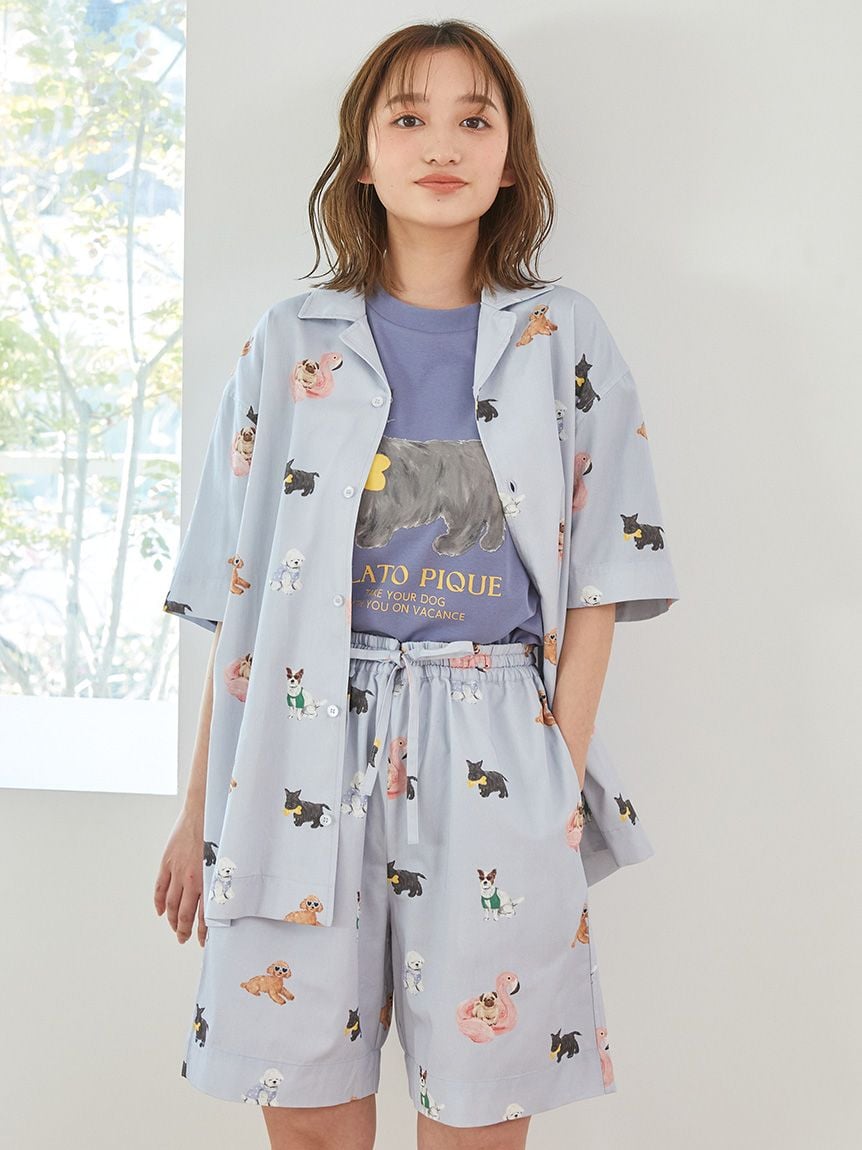 【新品﻿】ジェラートピケ SUMMERDOG 総柄 ハーフパンツ Tシャツ gelato pique｜【UNISEX】SUMMER DOG総柄ハーフパンツ | Rakuten