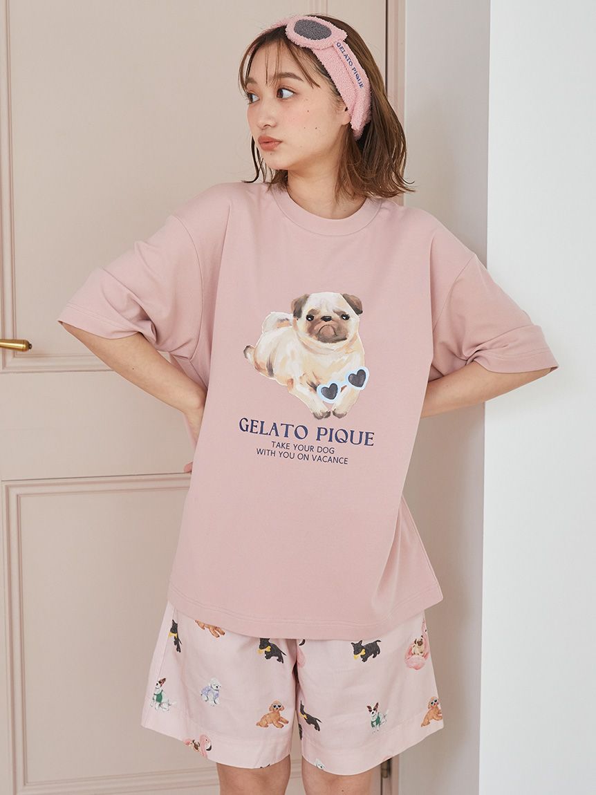 UNISEX】SUMMER DOG総柄ハーフパンツ(ボトムス)｜ルームウェア
