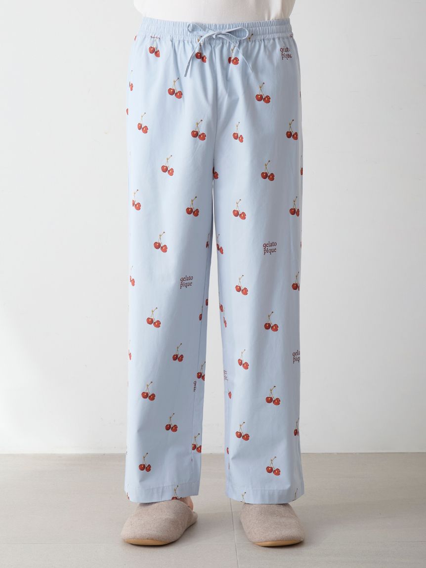 UNISEX】チェリー柄ロングパンツ(ボトムス)｜ルームウェア・パジャマ