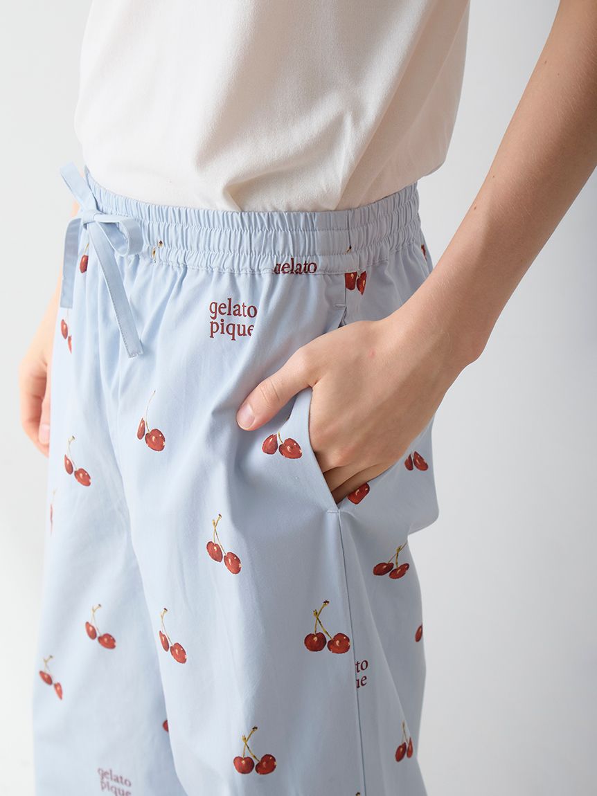 UNISEX】チェリー柄ロングパンツ(ボトムス)｜ルームウェア・パジャマ