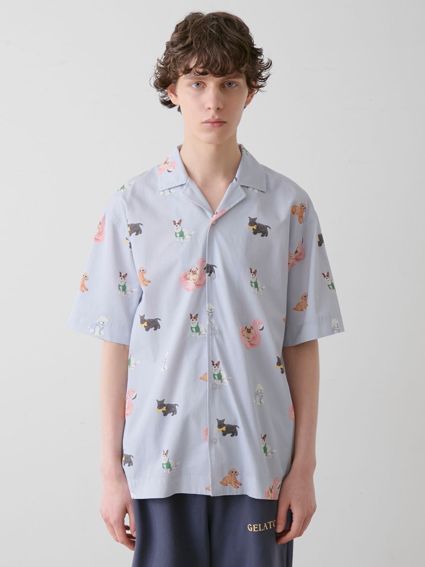 UNISEX】SUMMER DOG総柄シャツ(トップス)｜ルームウェア