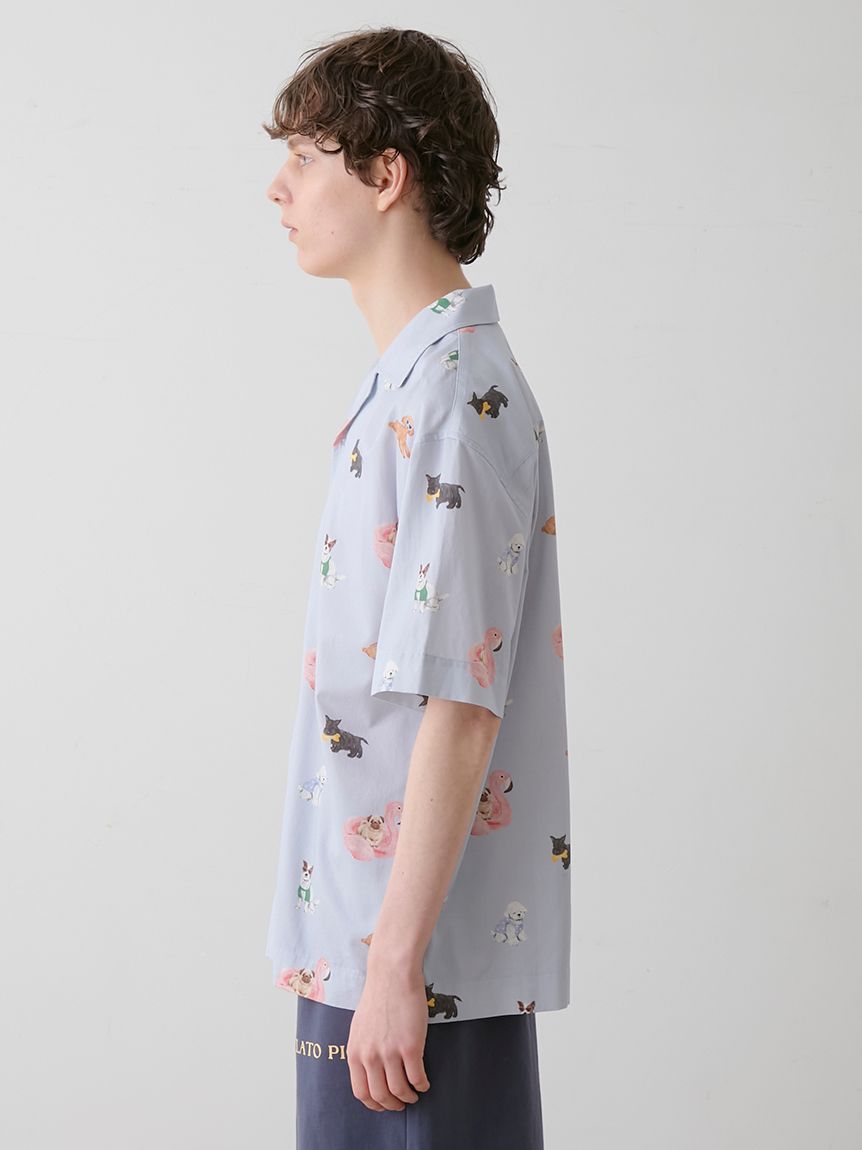 大人気!! gelato pique SUMMER DOG 総柄 シャツ UNISEX】SUMMER DOG総柄シャツ（シャツ）｜gelato pique