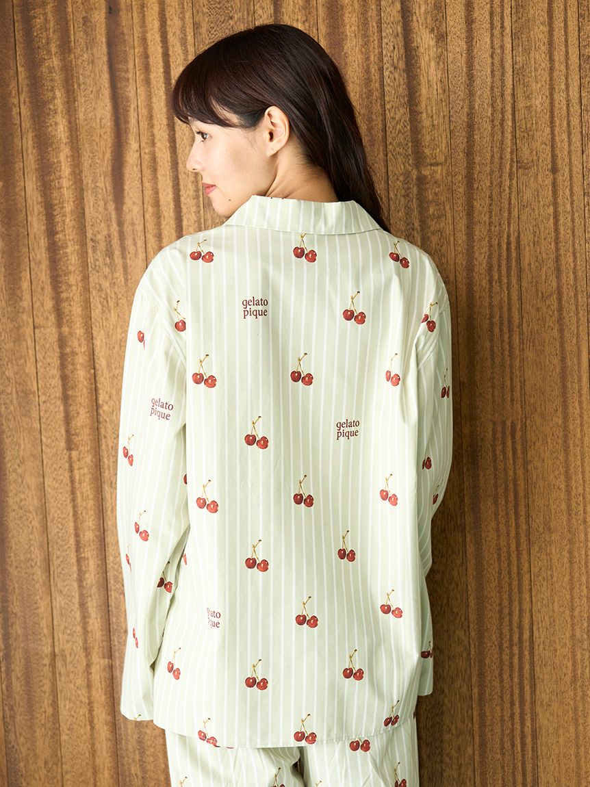 UNISEX】チェリー柄シャツ(トップス)｜ルームウェア・パジャマ通販の