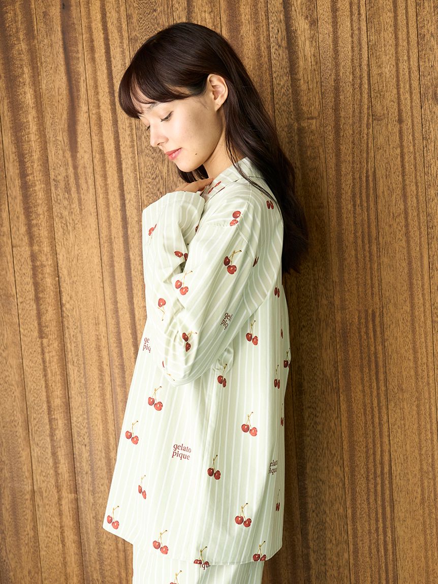 【新品未使用】GELATO PIQUE ジェラピケ チェリー柄 ルームウェア gelato pique ジェラートピケ UNISEX チェリー柄ワンポイントロンT