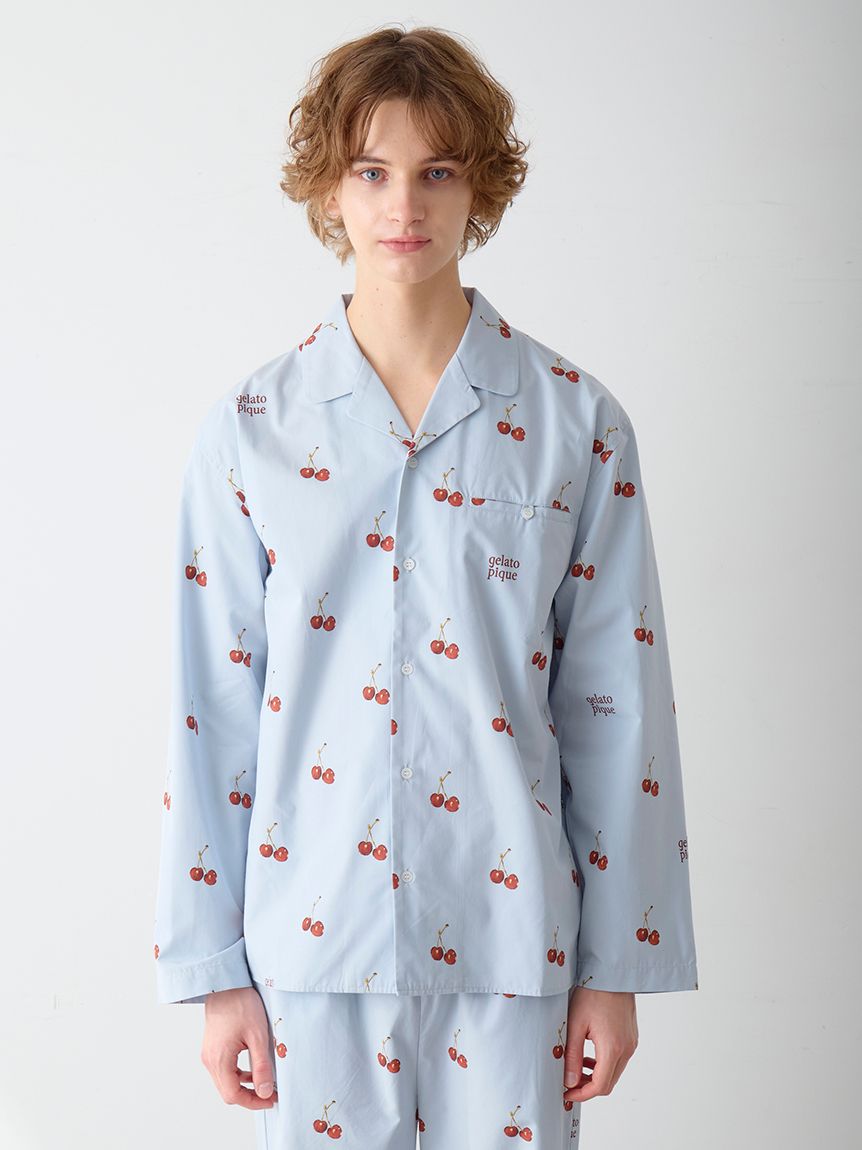 【新品未使用】GELATO PIQUE ジェラピケ チェリー柄 ルームウェア gelato pique ジェラートピケ UNISEX チェリー柄ワンポイントロンT