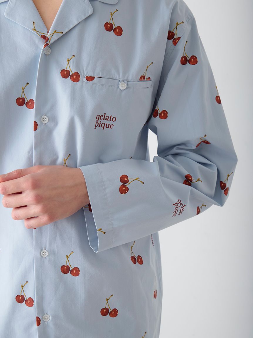 UNISEX】チェリー柄シャツ(トップス)｜ルームウェア・パジャマ通販の