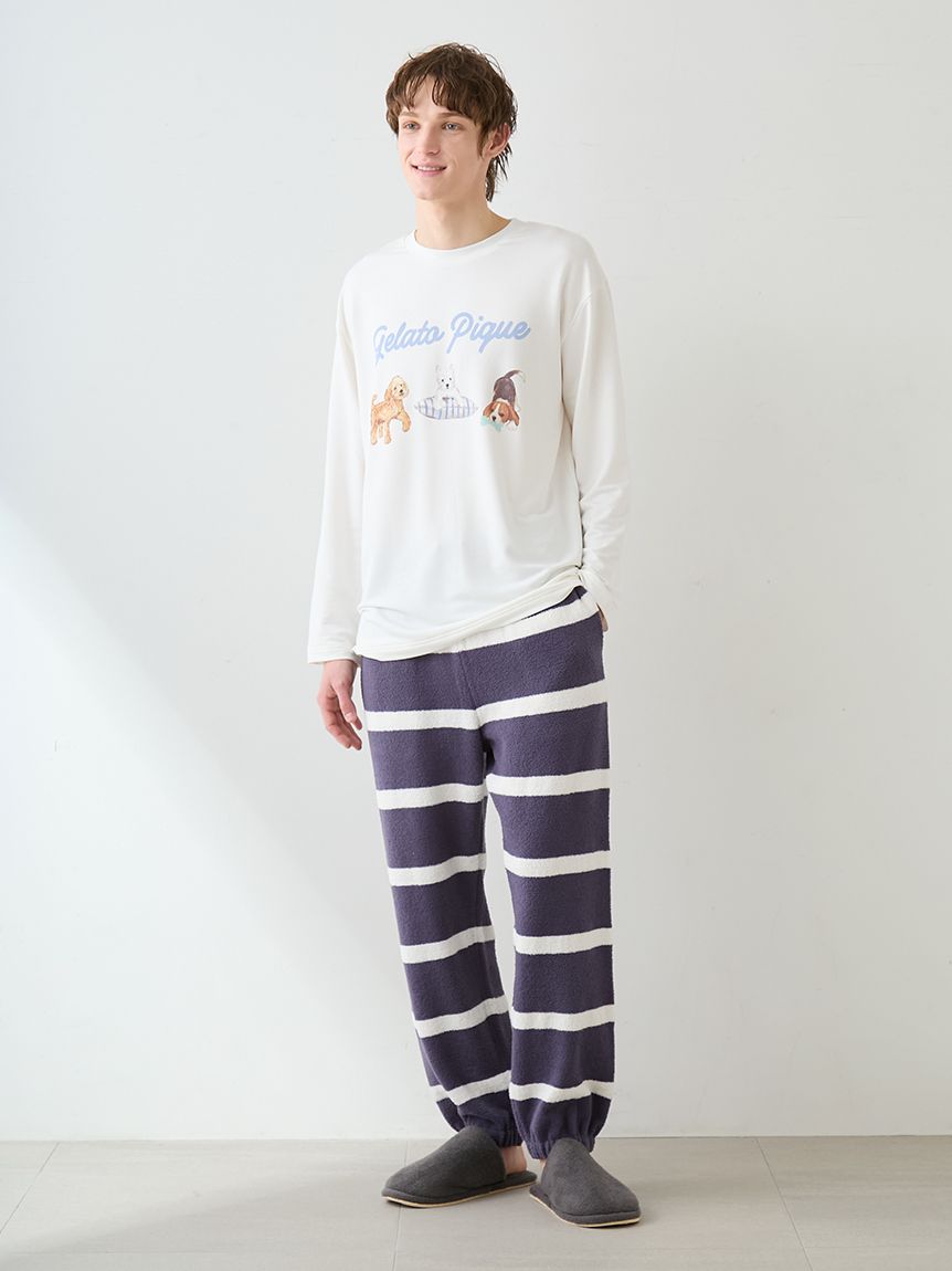 UNISEX】エアリーモコボーダーロングパンツ(ボトムス)｜ルームウェア