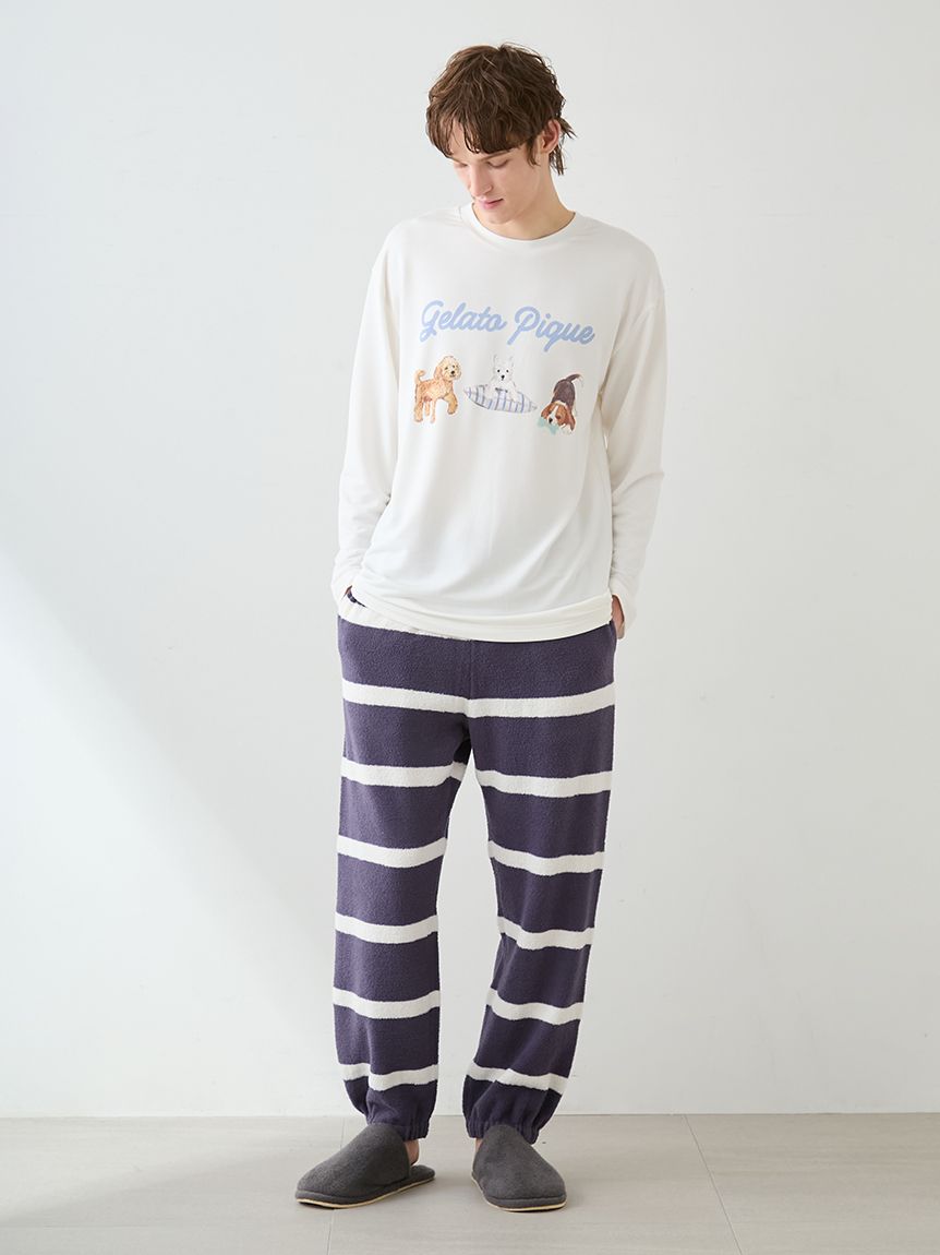 UNISEX】エアリーモコボーダーロングパンツ(ボトムス)｜ルームウェア