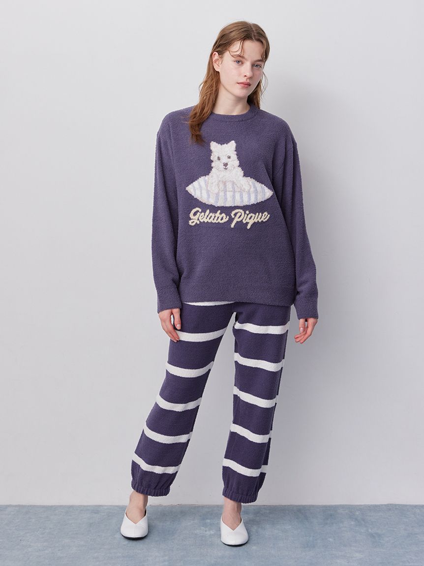 UNISEX】エアリーモコプレイフルDOGジャガードプルオーバー(トップス