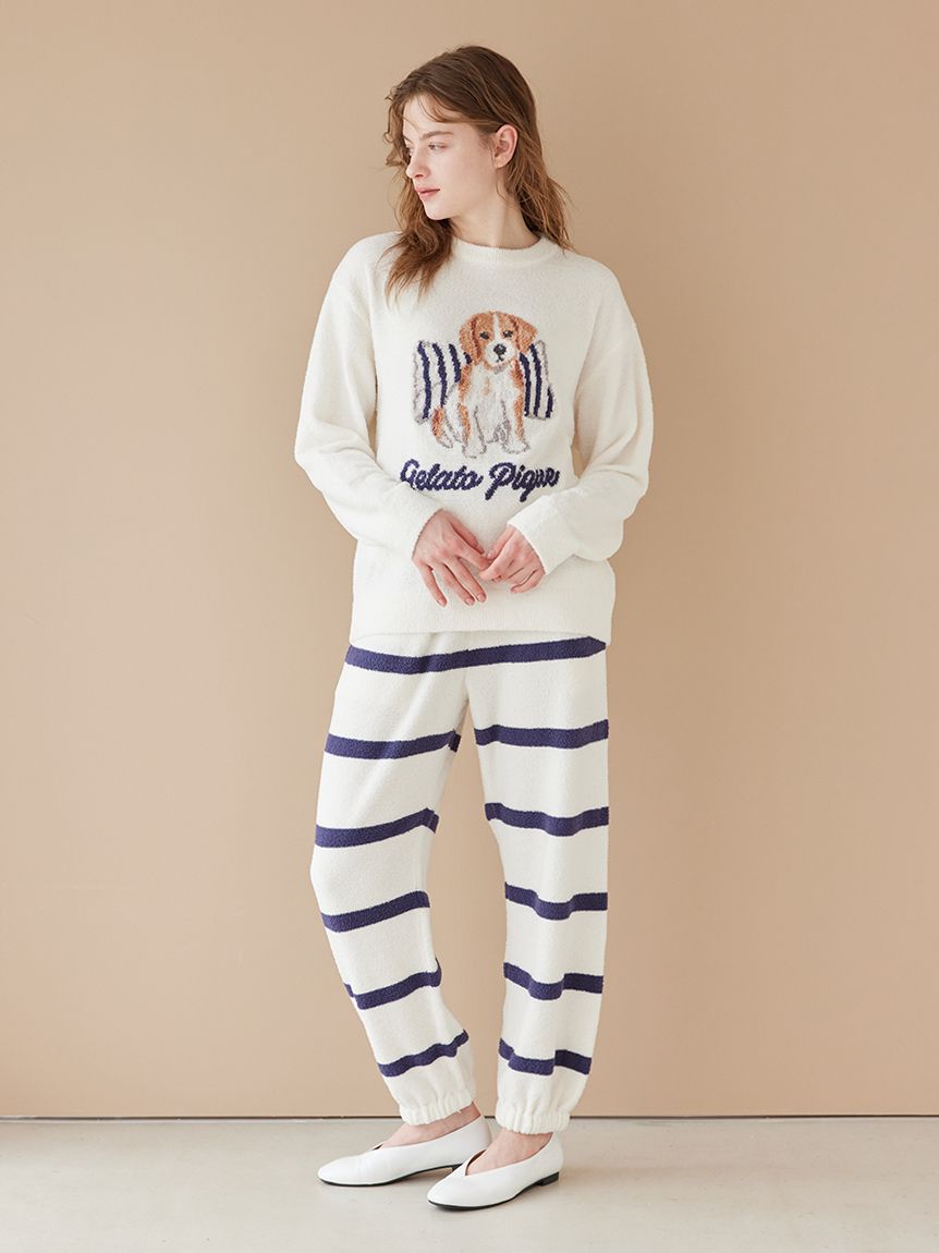 UNISEX】エアリーモコプレイフルDOGジャガードプルオーバー(トップス