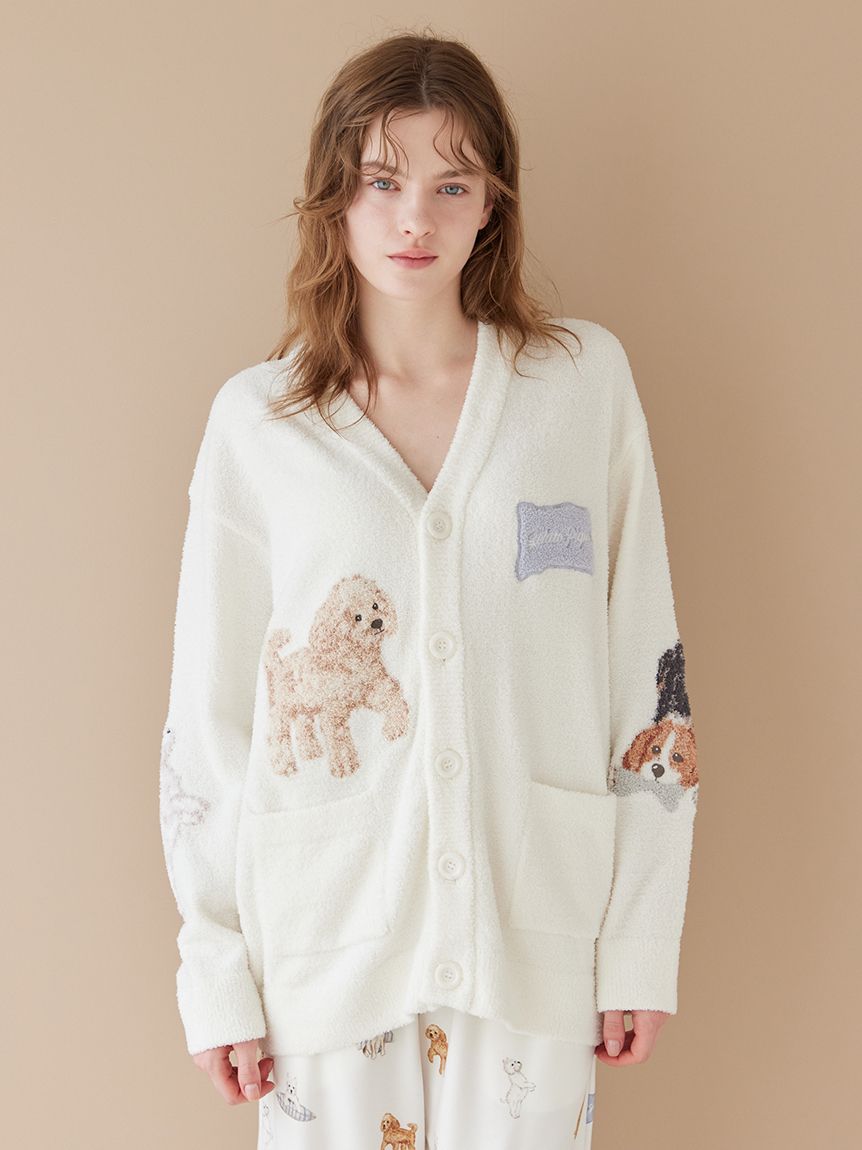 UNISEX】エアリーモコプレイフルDOGジャガードカーディガン(トップス