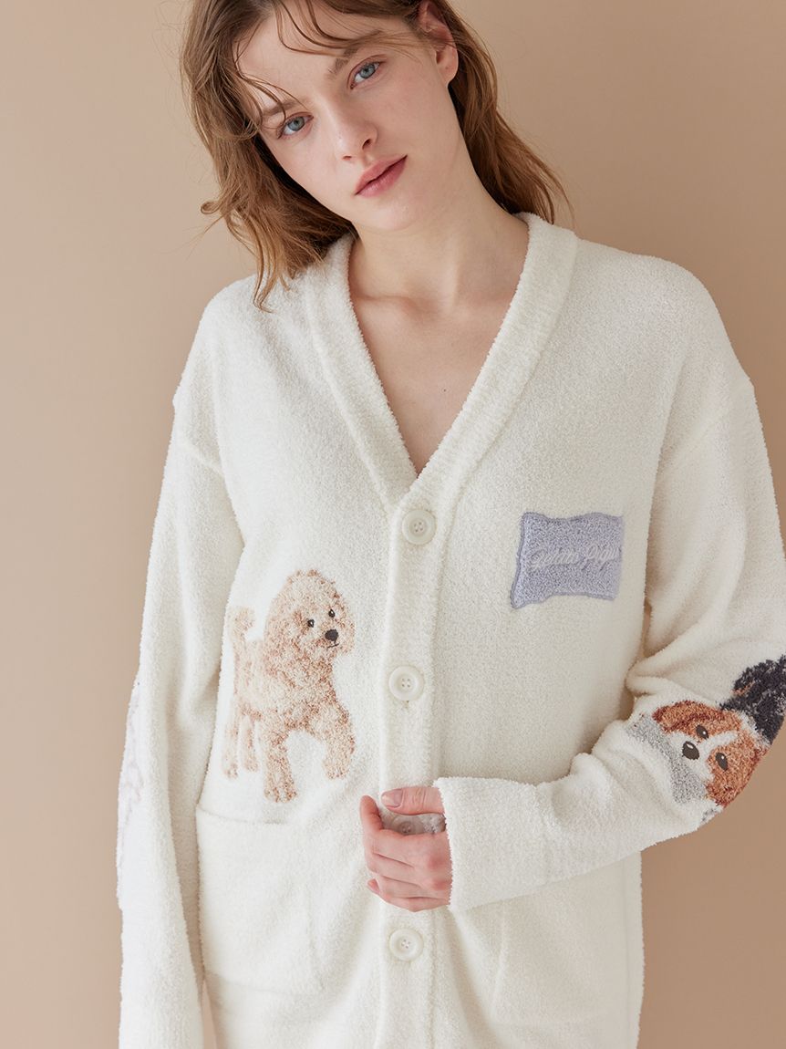 UNISEX】エアリーモコプレイフルDOGジャガードカーディガン(トップス