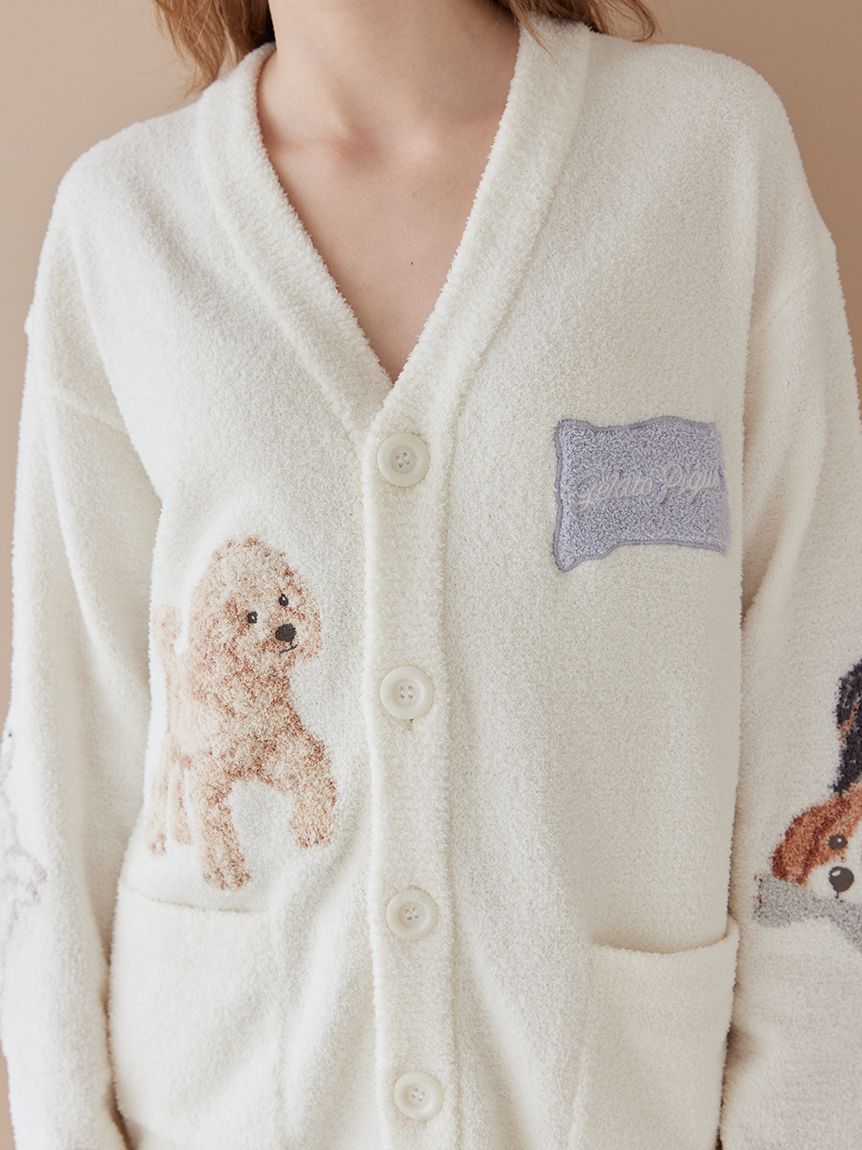 UNISEX】エアリーモコプレイフルDOGジャガードカーディガン(トップス