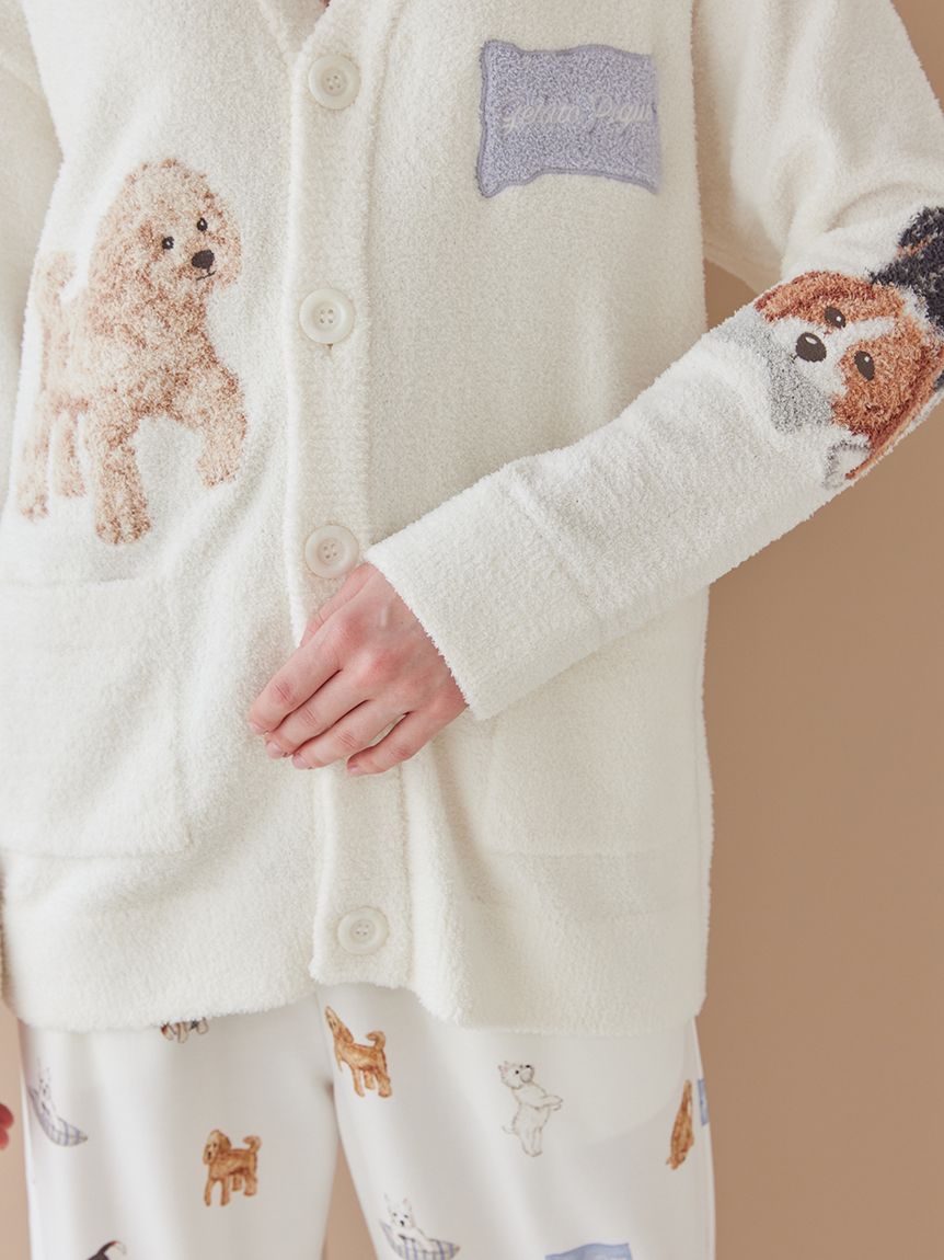 UNISEX】エアリーモコプレイフルDOGジャガードカーディガン(トップス