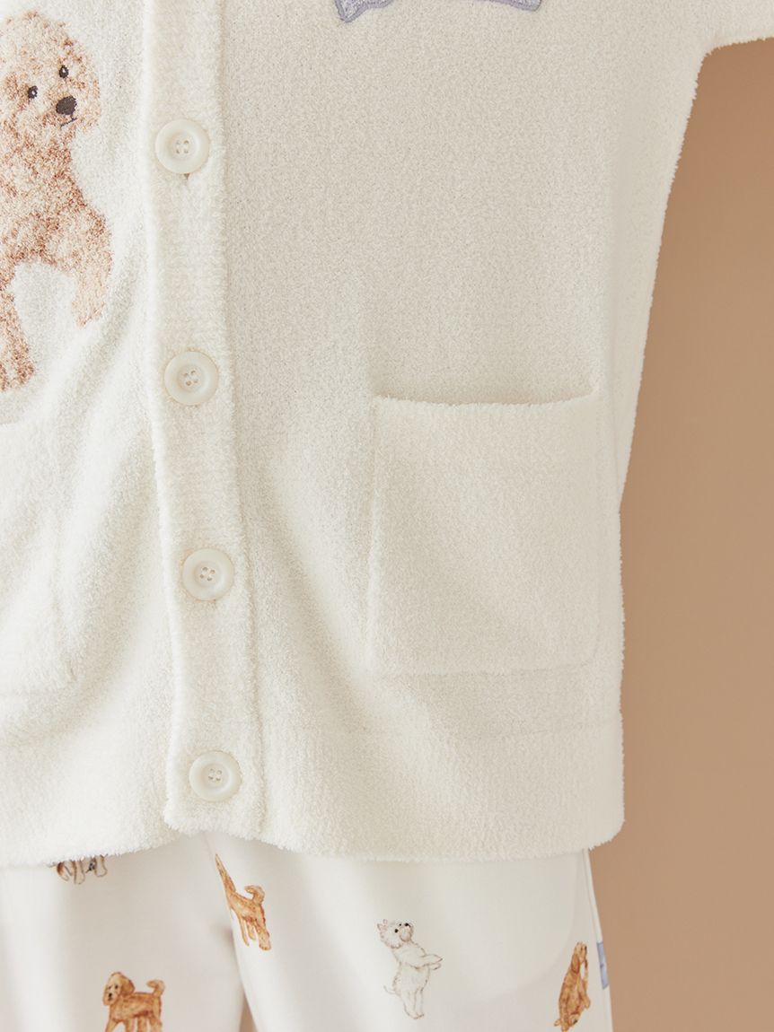 Rosé Muse シナモン コラボ ジャガードカーディガン ホワイト タグ付き 多種ビジュー釦シャギーニットカーディガン≪Shaggy and Fur Collection≫