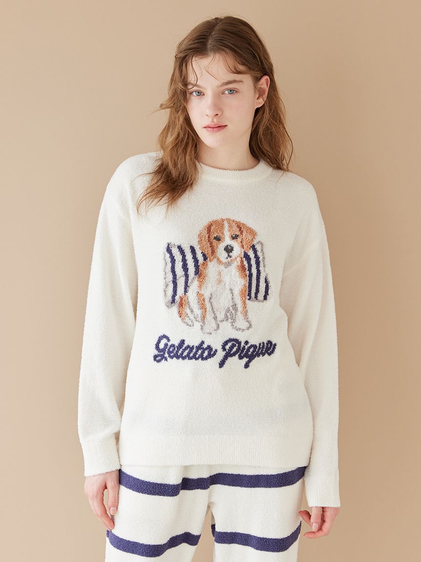 ONLINE限定】【UNISEX】エアリーモコプレイフルDOGジャガードプル