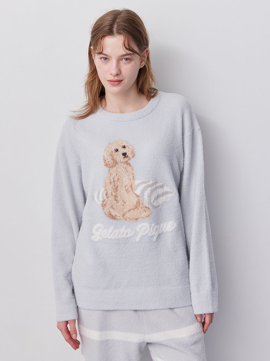 ONLINE限定】【UNISEX】エアリーモコプレイフルDOGジャガードプル