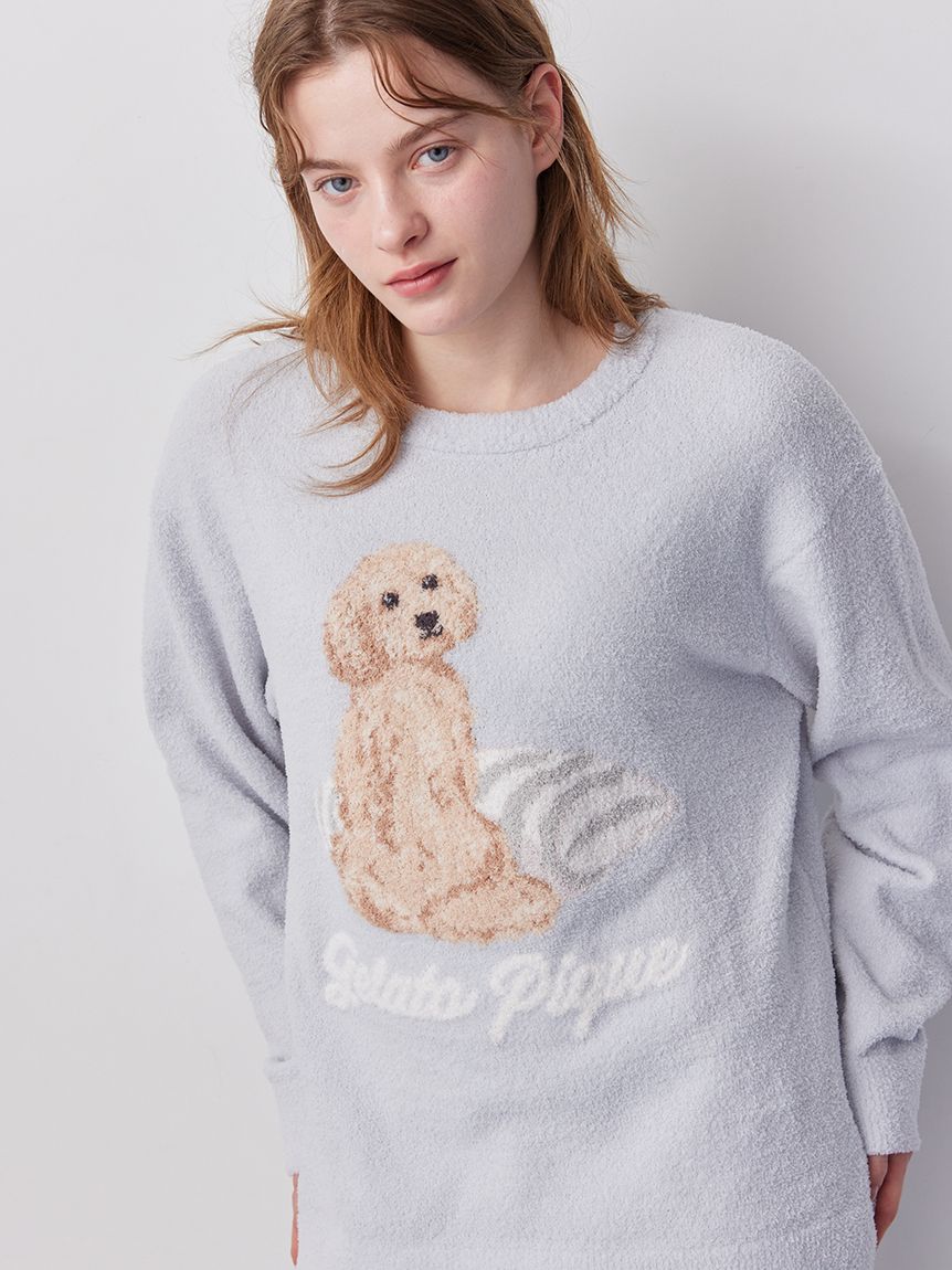 ONLINE限定】【UNISEX】エアリーモコプレイフルDOGジャガードプル