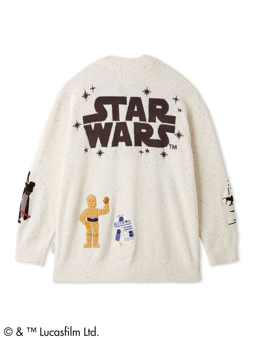 新品S-M【STAR WARS】スムーズィーキャラクターワッペンカーディガン STAR WARS】【ユニセックス】スムーズィーキャラクターワッペン
