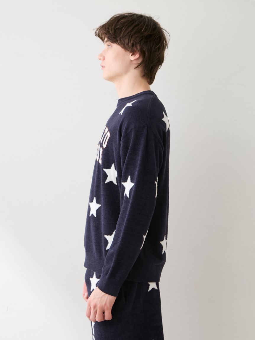 UNISEX】エアリーモコカレッジスタージャガードプルオーバー(トップス