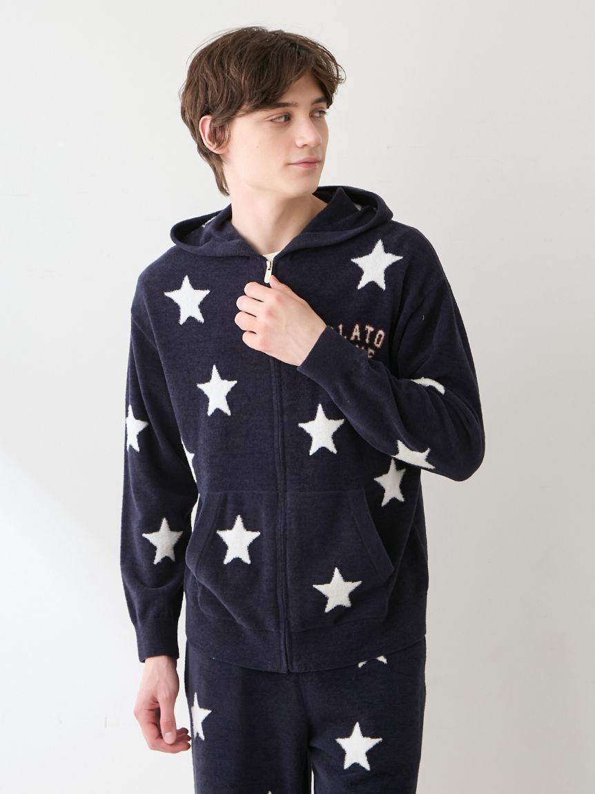 UNISEX】エアリーモコカレッジスタージャガードパーカ(トップス