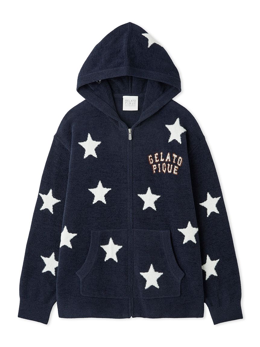 UNISEX】エアリーモコカレッジスタージャガードパーカ(トップス