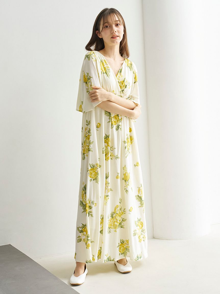 母の日】花柄カップイン半袖ワンピース(ワンピース)|ルーム 母の日】花柄カップイン半袖ワンピース(ワンピース)|ルーム