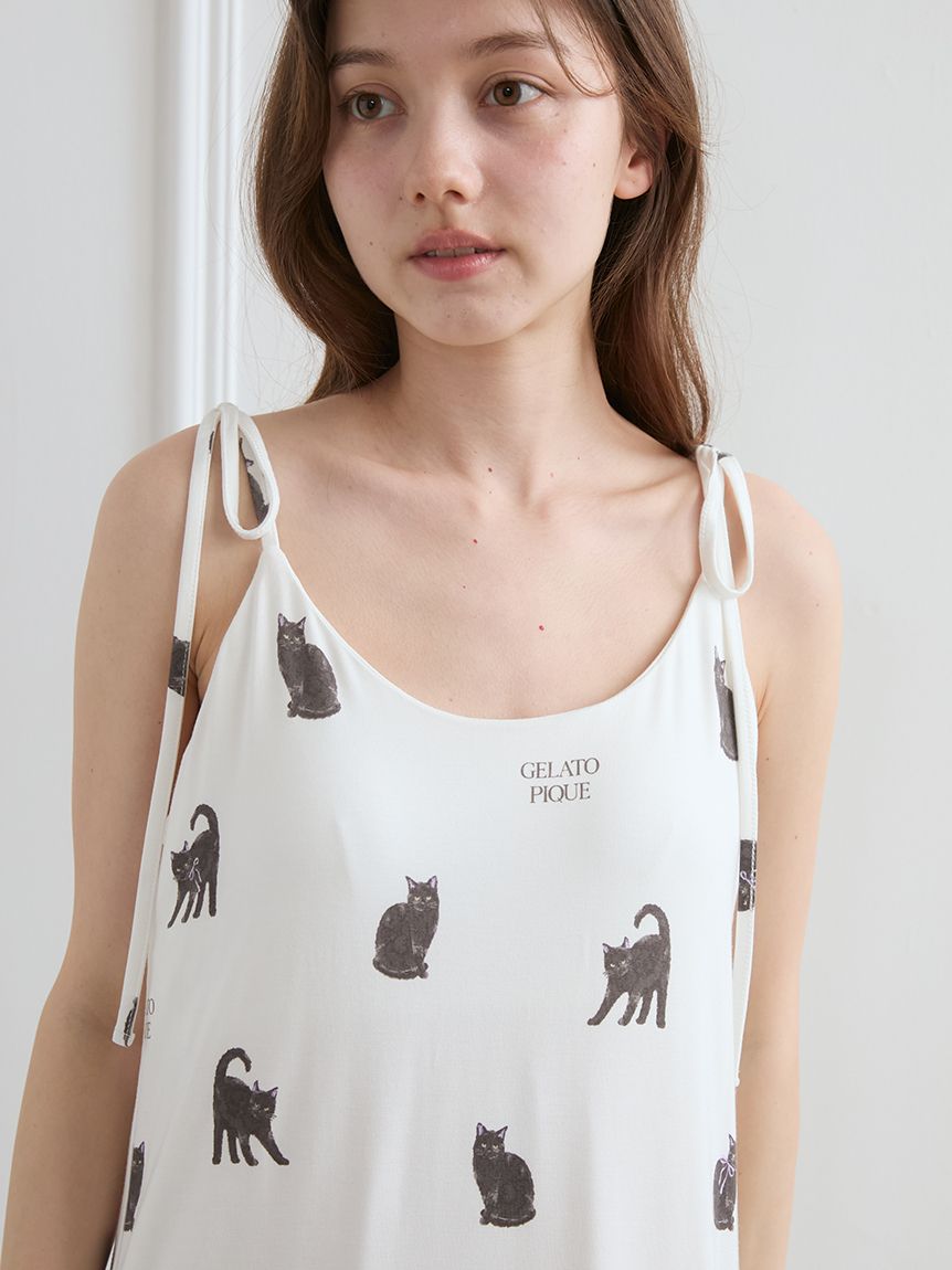 ※masha gelato pique タンクトップ ワンピース 2点 gelato pique ジェラートピケ HALLOWEEN CAT総柄キャミ