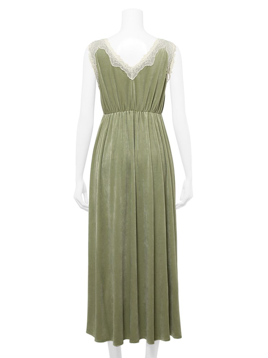 MUCHA】ベロア×レースカップインワンピース(ワンピース)｜ルームウェア