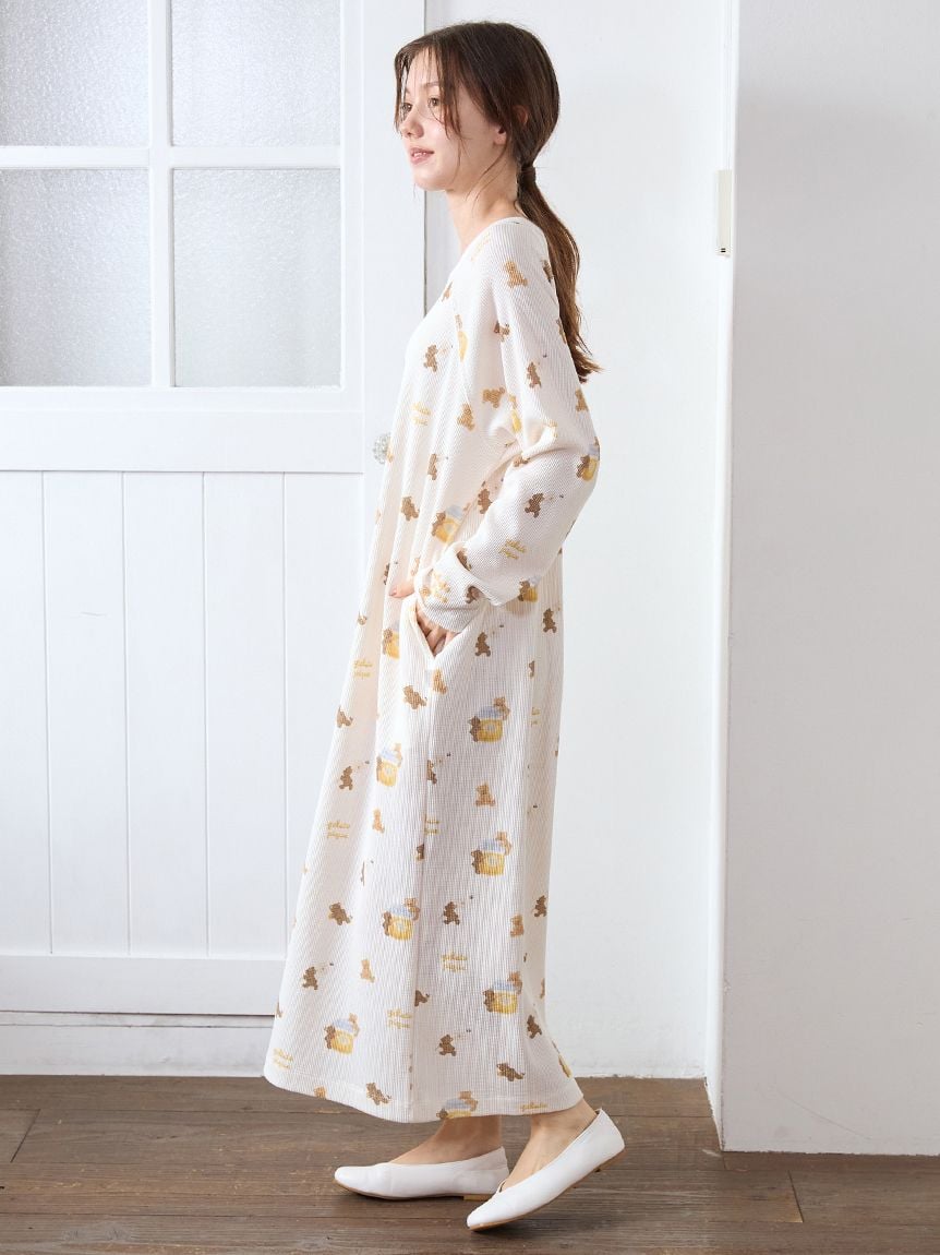 新品♪ジェラートピケ　ケーキくまちゃんプリントワンピース はちみつベア柄ワンピース(ワンピース)｜ルームウェア・パジャマ