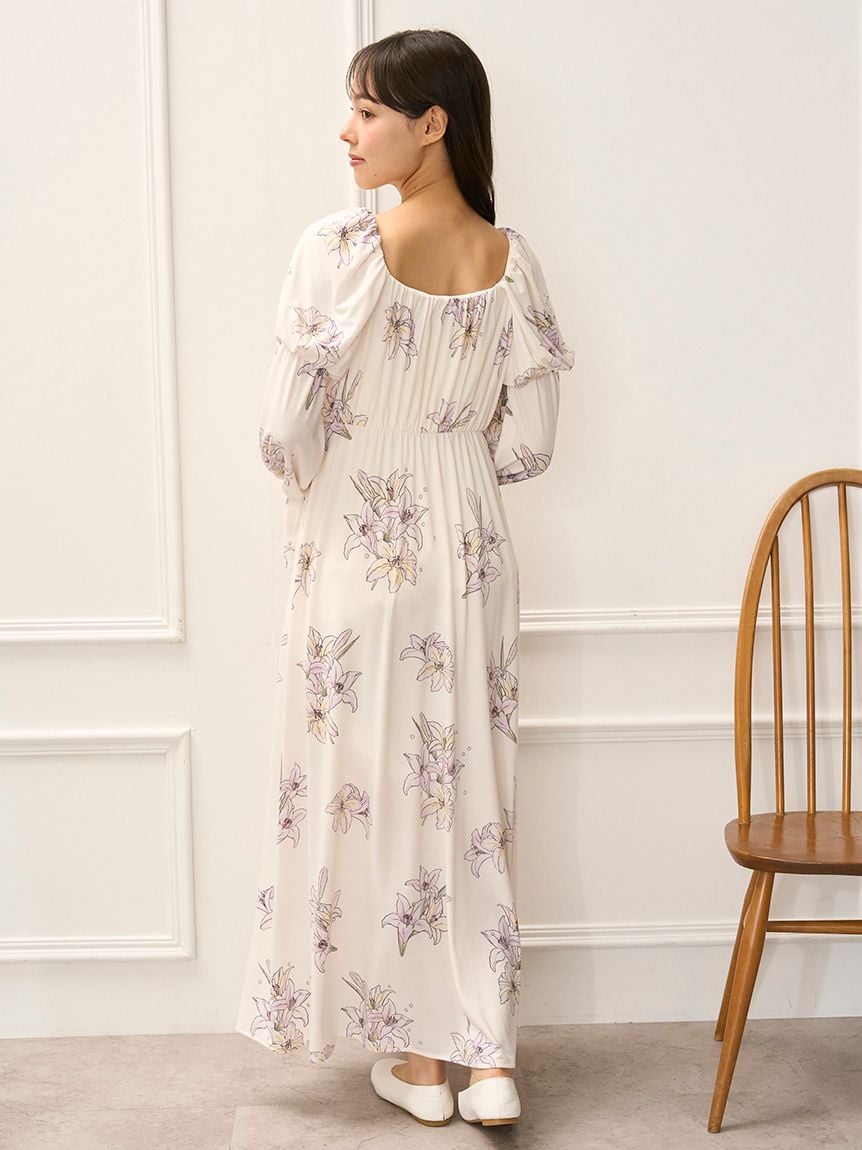 MUCHA】リリー柄カップインワンピース(ワンピース)｜ルーム