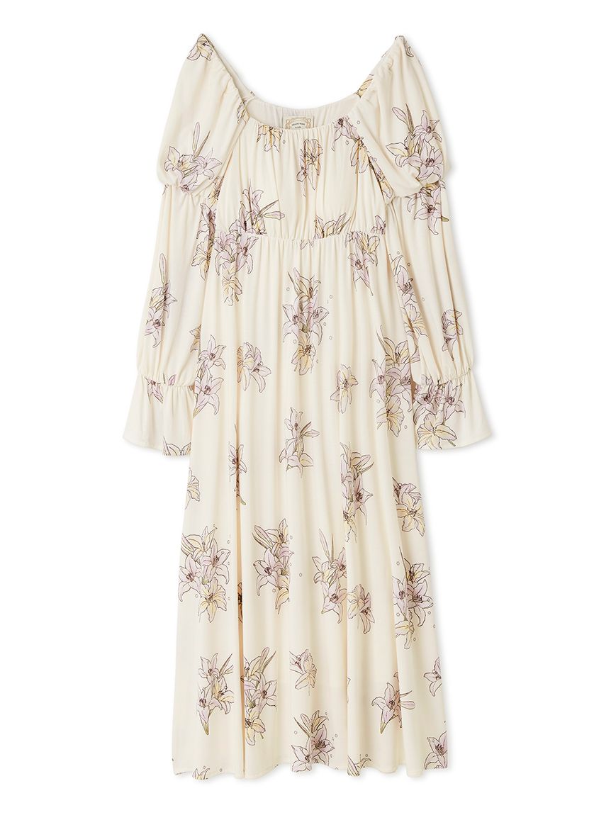 【ルームウェア】ワンピース♡ジェラートピケ♡ダッフィーフレンズ♡長袖♡総柄　③ selectshopmu_pwco252237