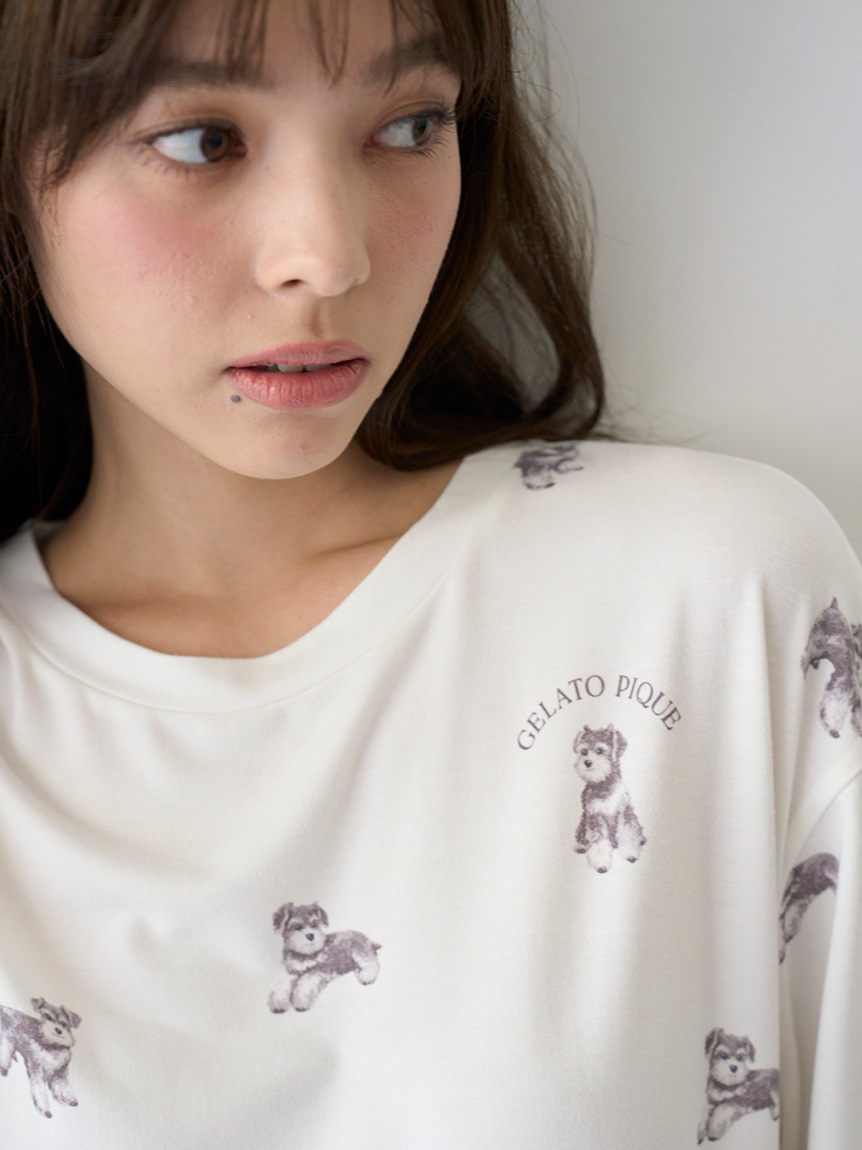 ☆シンバ様☆極美　ジェラートピケ　ルームウェア　ワンピース　シュナウザー　F MASH SUMMER WEEK限定】シュナウザー柄ワンピース(ワンピース