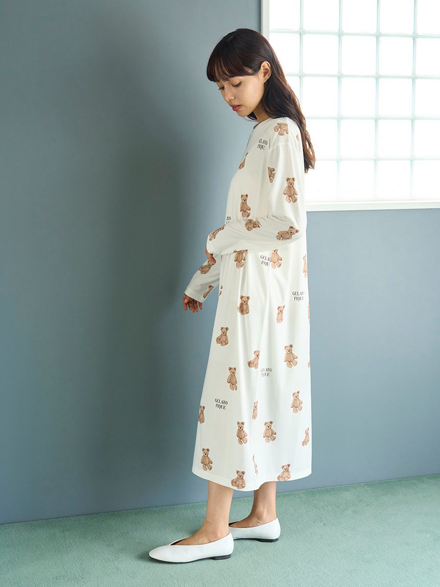 新品レアgelato pique ロゴスウェットドレス　ブラウン ジェラートピケ♡ロゴスウェットドレス♡ブラウン♡ 新品タグ