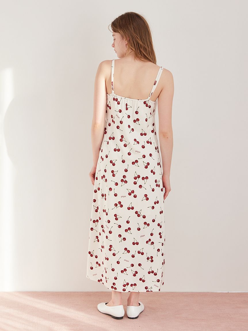 チェリー柄カップインキャミワンピース(ワンピース)｜ルームウェア