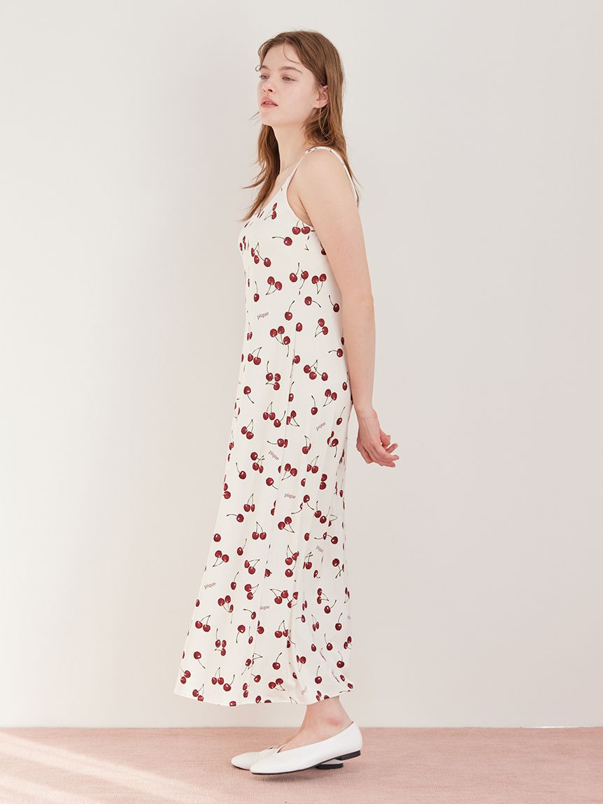 チェリー柄カップインキャミワンピース(ワンピース)｜ルームウェア