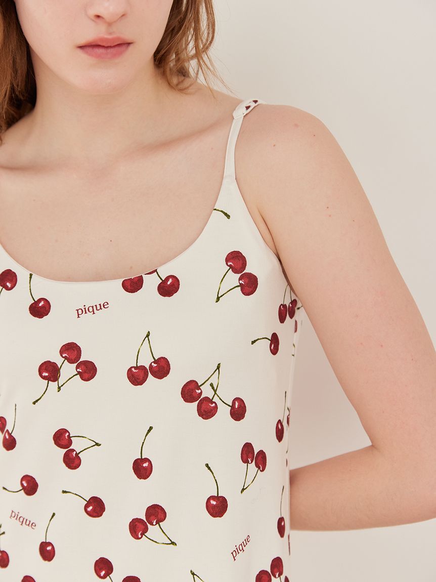 チェリー柄カップインキャミワンピース(ワンピース)｜ルームウェア