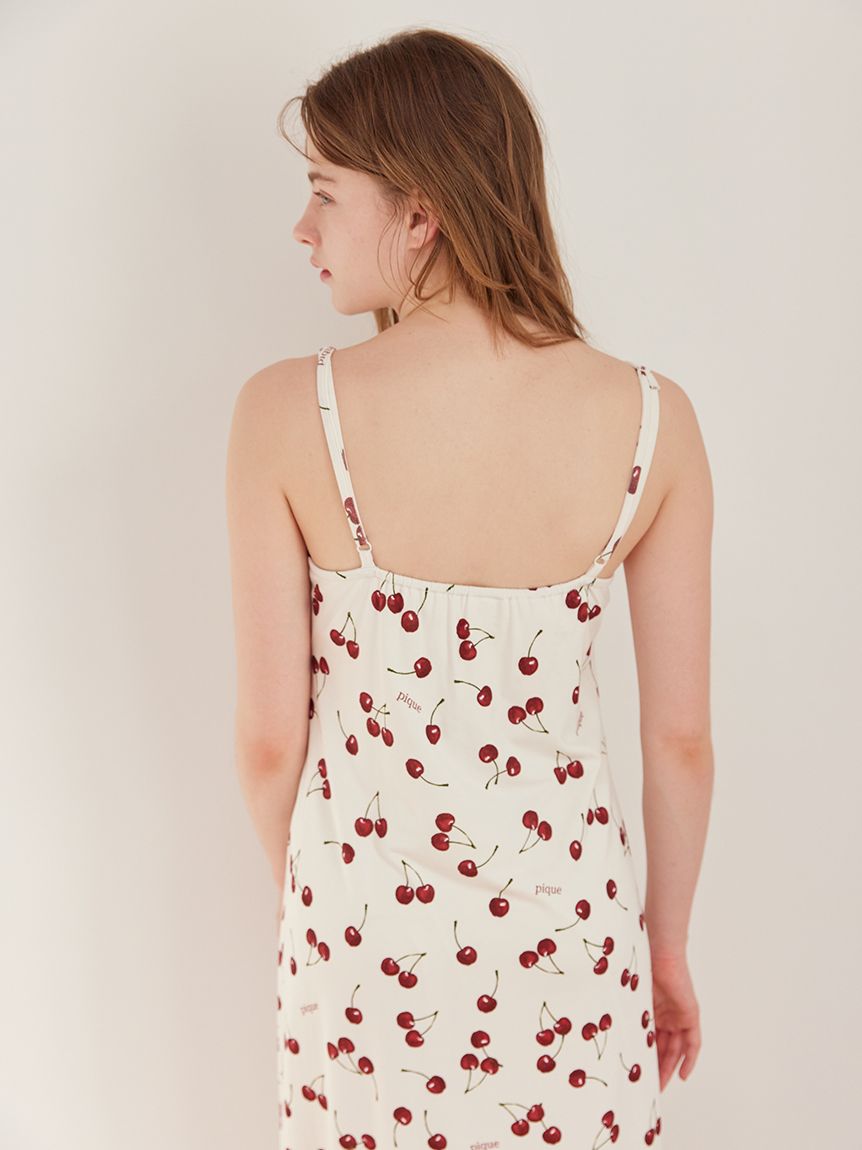 チェリー柄カップインキャミワンピース(ワンピース)｜ルームウェア