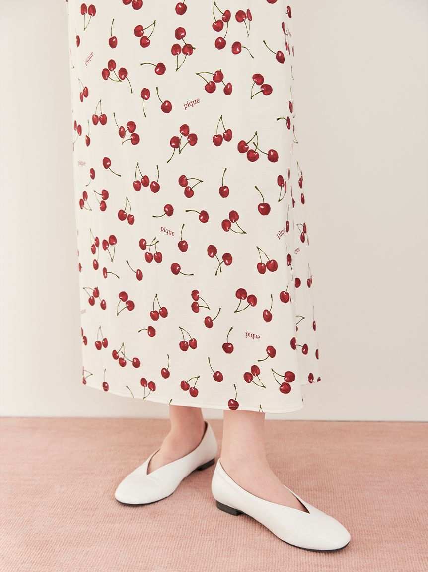チェリー柄カップインキャミワンピース(ワンピース)｜ルームウェア