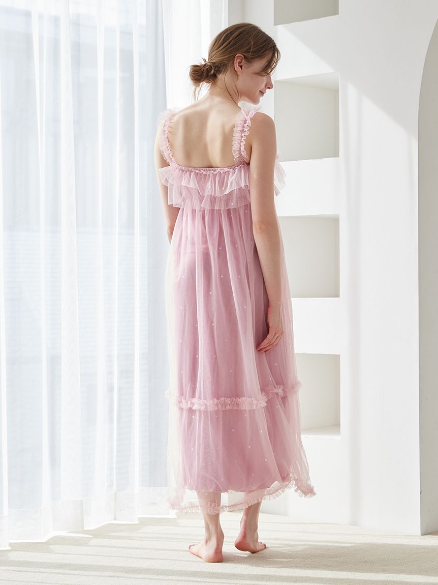 ハート柄チュールカップインワンピース(ワンピース)｜ルームウェア