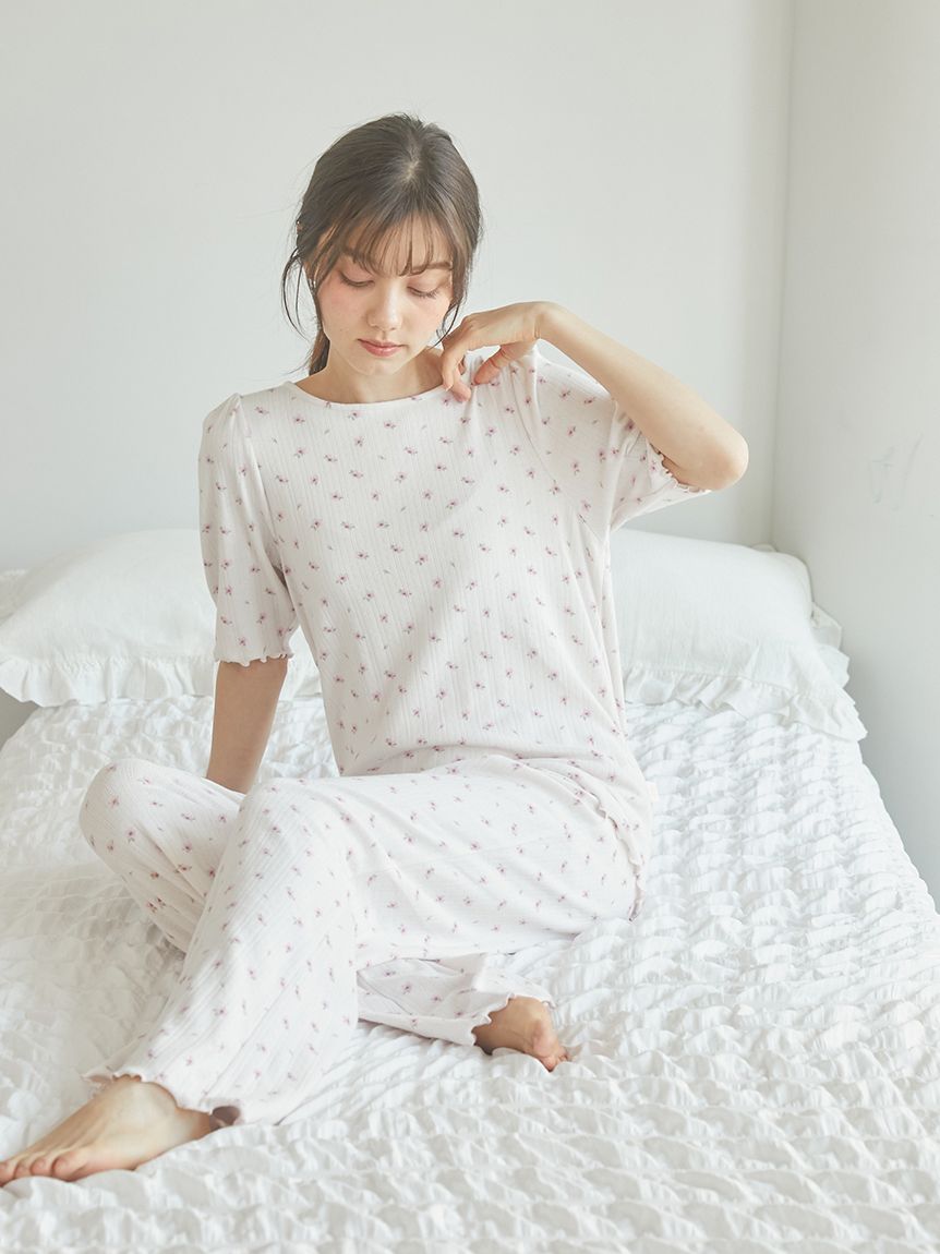 SPRING】さくら柄針抜きロングパンツ(ロングパンツ)｜ルーム