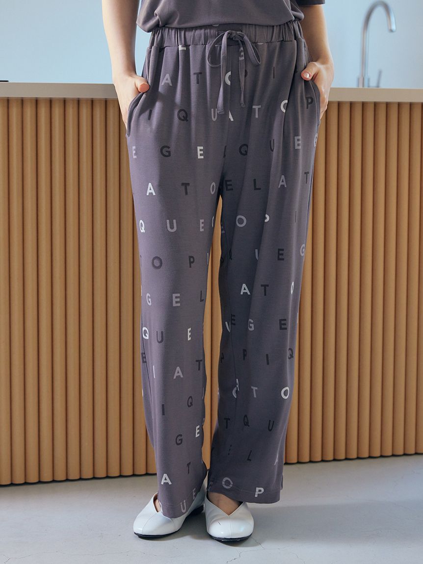全信頼を寄せる 接触冷感】レーヨンロゴ柄ロングパンツ(ロングパンツ)｜ルーム 服＆ファッション小物